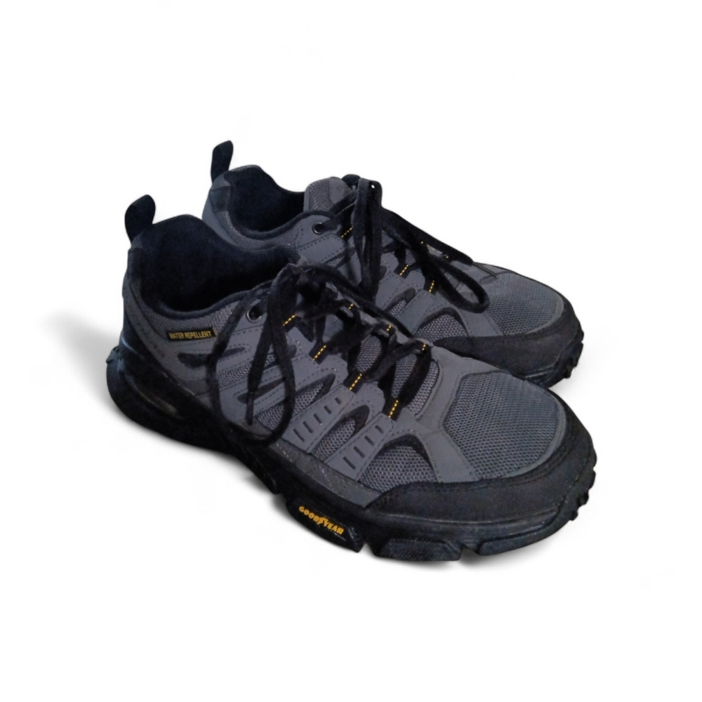 Skechers Men's Grey and BlackTrail Sneakers - Goodyear Outsole Water Repellent